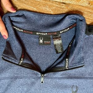 Spyder Active Quarter Zip Pullover Sweater Shirt in Rich Blue / Size Men’s XL